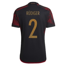 Tyskland Antonio Rudiger #2 Borta Kläder VM 2022 Kortärmad